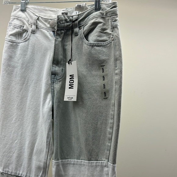 refuge DENIM Ultra High-Rise MOM Jeans Vintage Stretch Patchwork/Sz 5 NEW - Picture 2 of 4